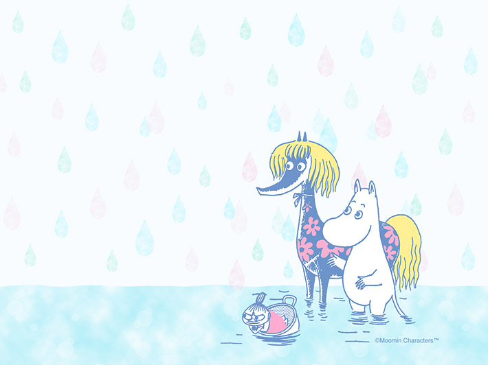 デスクトップ壁紙の新作はミムラねえさん 妹たちと雨の日のデザイン ムーミン公式サイト